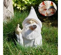Funny Naughty Gnomes,Christmas Decorations,Middle Finger Smoking Wizard Gnome Paint Your Own 6.29 in Garden Lawn Gnome Yard Gnomes Figurine for Garden Decorations