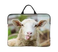 Funny Naughty Sheep Tongue Cute Animal 14 Inch Printed Laptop Sleeve, 600d Oxford-Cloth Shockproof Laptop Case With Thickened Pearl Cotton,Waterproof Portable Laptop Handbag Cover