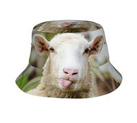 Funny Naughty Sheep Tongue Cute Animal Adult Sunshade Bucket Hat is Suitable for Beach, Camping, Fishing, Outdoor Leisure, Etc, Funny Naughty Sheep Tongue Cute Animal, One Size, Funny Naughty Sheep