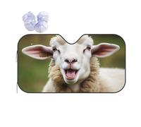 Funny Naughty Sheep Tongue Cute Animal Car Front Windscreen Sunshade - Sunscreen Heat-Insulating Reflective Sunshade, Foldable And Portable To Fit Most Car Models