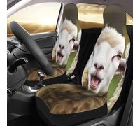 Funny Naughty Sheep Tongue Cute Animal Car Seat Covers 2 Pack Breathable Washable Front Car Seat Protector Non-Slip Car Seat Cushion Waterproof Automotive Seat Cover for Cars Trucks SUV Front Seat