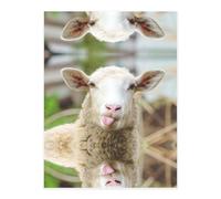 Funny Naughty Sheep Tongue Cute Animal Crystal Sticker, 3D Stereoscopic Effect, Pattern Does Not Fall Off When Exposed to Water