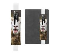 Funny Naughty Sheep Tongue Cute Animal Elastic Band Pen Holder Detachable Pu Leather Pen Sleeve Pouch Journal Pencil Holder Pencil Case Office Supplies Gift For Hardcover Journals Notebooks Planners