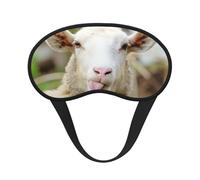 Funny Naughty Sheep Tongue Cute Animal Print Adjustable Eye Cover for Sleeping, Comfortable, Pressure-Free and Breathable Sleeping Masks