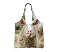 Funny Naughty Sheep Tongue Cute Animal Stylish Canvas One-Shoulder Commuter Bag-Suitable For Daily Use And Urban Exploration