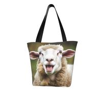 Funny Naughty Sheep Tongue Cute Animal Tote Bag for Women Top-Handle Purse Large Shoulder Hobo Bags Casual Handbags Aesthetic Shopping Bag Reusable Grocery Bag Zipper Work Bag Travel Beach Bag