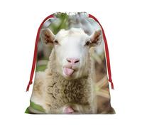 Funny Naughty Sheep Tongue Cute Animal Ultra Soft Velvet Gift Bag, Comfortable To The Touch, Reusable