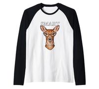 Funny Necklace Leopard Glasses Smart Deer Raglan Baseball Tee
