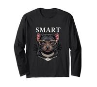 Funny Necklace Leopard Glasses Smart Tasmanian Devil Long Sleeve T-Shirt
