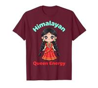 Funny Nepali Girl Nepali Roots T-Shirt, Men, Burgundy, Medium