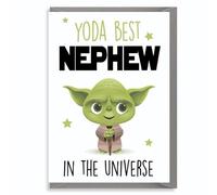 Funny Nephew Card Cute Green Alien Universe Theme Birthday Card for Boy Kids Joke Star Planet Character Galaxy Style C820