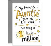 Funny Nephew Niece Birthday Card from Auntie - 1 in a million design - A5 Size with Grey Envelope