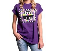 Funny Nerd Theory T-Shirt Oversized - Test Pattern - Plus Size Womens Top Purple 20