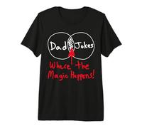 Funny Nerdy Dad Jokes Venn Diagram Where The Magic Happens Premium T-Shirt