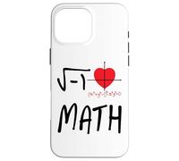 Funny Nerdy I Heart Math Pun Algebra Teacher Student Case for iPhone 16 Pro Max