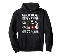 Funny Nerdy Iconic Pop Rock Bands of the 60s White Pullover Hoodie
