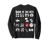 Funny Nerdy Iconic Pop Rock Bands of the 60s White Sweatshirt