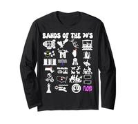 Funny Nerdy Iconic Pop Rock Bands of the 70s White Long Sleeve T-Shirt