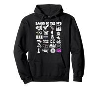 Funny Nerdy Iconic Pop Rock Bands of the 70s White Pullover Hoodie