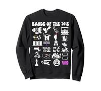 Funny Nerdy Iconic Pop Rock Bands of the 70s White Sweatshirt