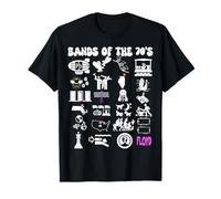 Funny Nerdy Iconic Pop Rock Bands of the 70s White T-Shirt