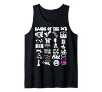 Funny Nerdy Iconic Pop Rock Bands of the 70s White Tank Top