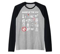 Funny Nerdy Iconic Pop Rock Bands of the 80s White Raglan Baseball Tee