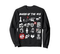 Funny Nerdy Iconic Pop Rock Bands of the 80s White Sweatshirt