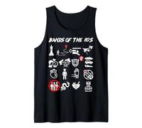 Funny Nerdy Iconic Pop Rock Bands of the 80s White Tank Top