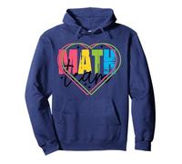 Funny Nerdy Math Team Hearts Teacher Black Text Pullover Hoodie
