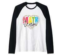 Funny Nerdy Math Team Hearts Teacher Black Text Raglan Baseball Tee