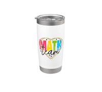 Funny Nerdy Math Team Hearts Teacher Black Text Stainless Steel Insulated Tumbler