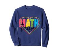 Funny Nerdy Math Team Hearts Teacher Black Text Sweatshirt