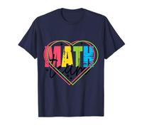 Funny Nerdy Math Team Hearts Teacher Black Text T-Shirt
