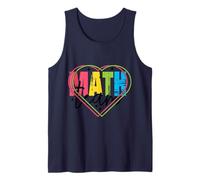Funny Nerdy Math Team Hearts Teacher Black Text Tank Top