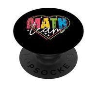 Funny Nerdy Math Team Hearts Teacher White Text PopSockets Adhesive PopGrip