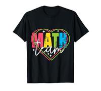 Funny Nerdy Math Team Hearts Teacher White Text T-Shirt