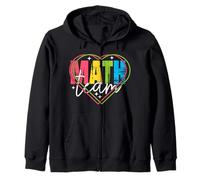 Funny Nerdy Math Team Hearts Teacher White Text Zip Hoodie