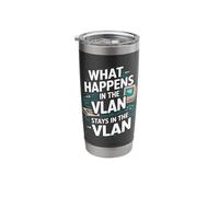 Funny Network Engineer What Happens in The VLAN Stainless Steel Insulated Tumbler