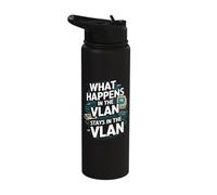 Funny Network Engineer What Happens in The VLAN Stainless Steel Insulated Water Bottle