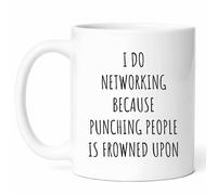 Funny Networking Mug - Social Coffee Cup - Funny Gift from Colleagues - Business Connector Tea Mugs -11Oz Drinking Cups for Entrepreneurs, Birthday, Him, Her, Conference, Career Growth, Meet