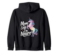 Funny Neurodiverse Unicorn Design Mom Says I´m Neuro Zip Hoodie