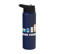 Funny Never Forget 1980s Cassette VHS Floppy Disk Retro tech Stainless Steel Insulated Water Bottle