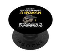 Funny Never Underestimate An Anthropology Woman Meme Design PopSockets Adhesive PopGrip