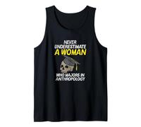 Funny Never Underestimate an Anthropology Woman Meme Design Tank Top