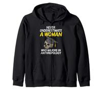 Funny Never Underestimate An Anthropology Woman Meme Design Zip Hoodie