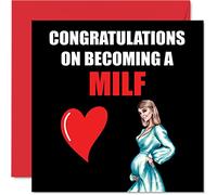 Funny New Baby Card Unisex - Milf - Congratulations Baby Cards Newborn, Banter Humour Well Done Congrats New Cards, Welcome To The World Home Gifts, 145mm Greeting Cards for Parents