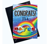Funny New Baby Cards Gay Lesbian Parents Congrats It's A Gaybe Humour Joke PC976