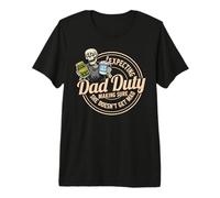 Funny New Dad Duty Tired Dad Fathers Day Premium T-Shirt