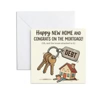 Funny New Home Card - Congratulations on The Mortgage - Sarcastic Housewarming Card for First Home Owners, Couple or Friends - Humorous Moving In Gifts & New House Keepsake